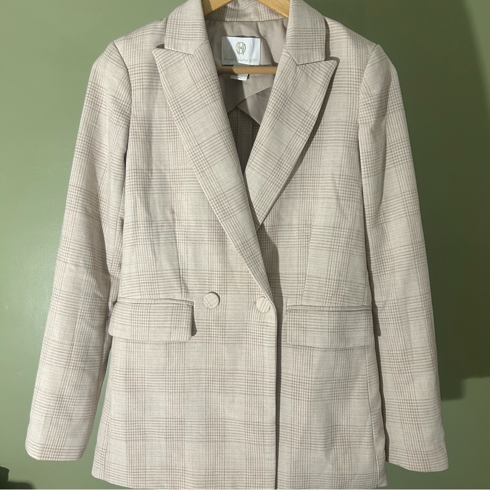 House of Harlow 1960 Beige Plaid Blazer